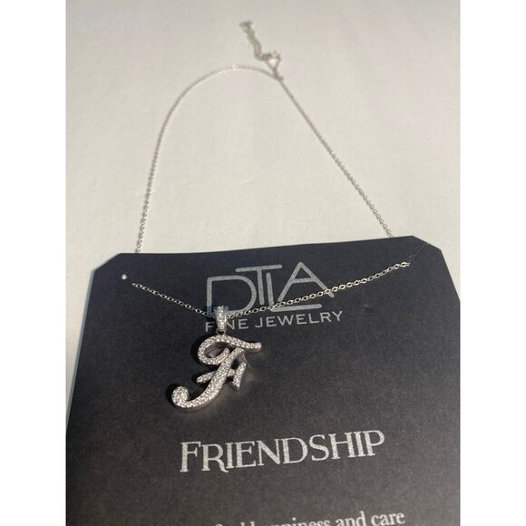 Dtla Friendship Initial F Necklace W/ Inspirational Quote Card Silver - Picture 5 of 5
